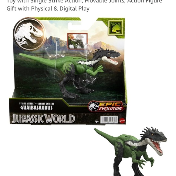 Mattel Green and Black Action dinosaur Guaibasaurus - Picture 4 of 6